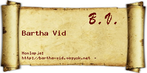 Bartha Vid névjegykártya