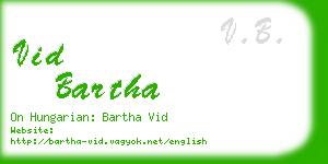 vid bartha business card
